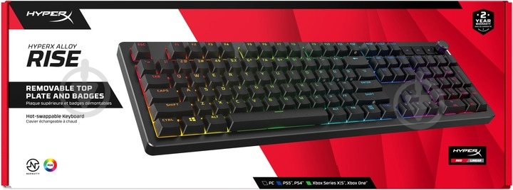 Клавиатура HyperX Alloy Rise PBT HX Red USB (7G7A3AA) black - фото 9