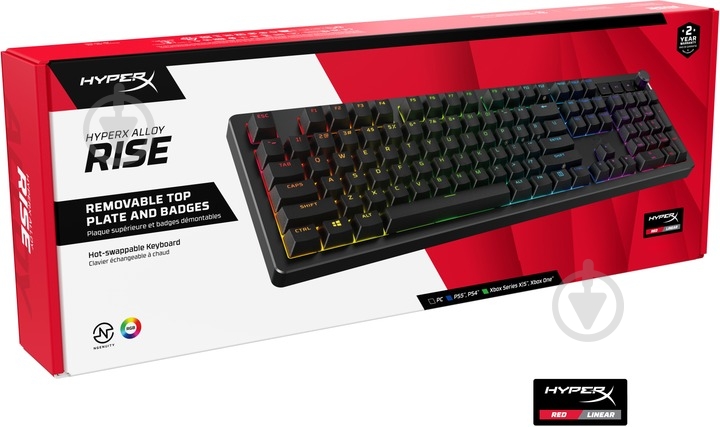 Клавіатура HyperX Alloy Rise PBT HX Red USB (7G7A3AA) black - фото 7