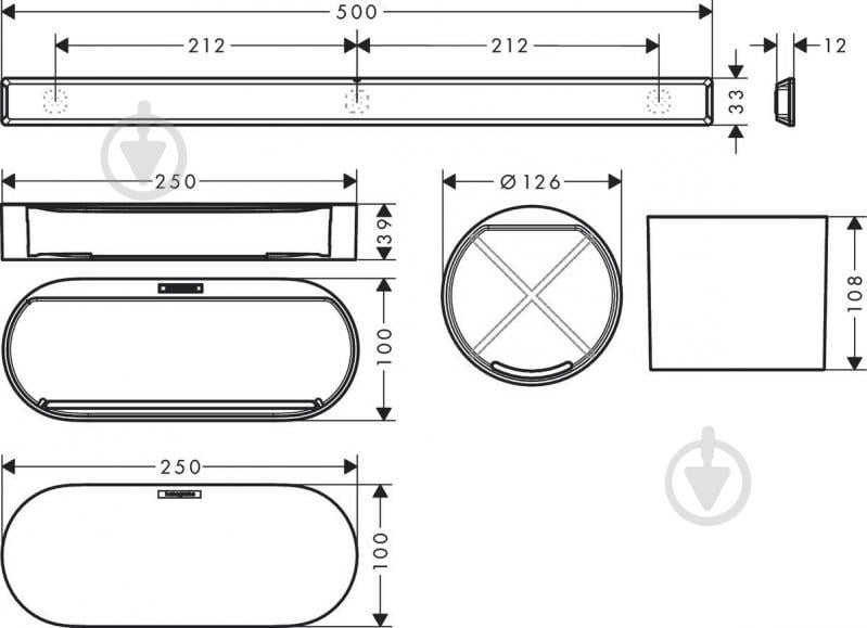 Набір для ванної кімнати Hansgrohe 4в1 WallStoris (27968700) white - фото 2