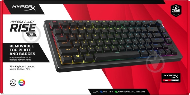 Клавіатура HyperX Alloy Rise 75 PBT HX Red USB (7G7A4AA) black - фото 9