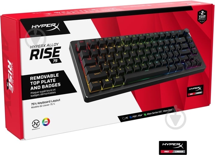 Клавіатура HyperX Alloy Rise 75 PBT HX Red USB (7G7A4AA) black - фото 7