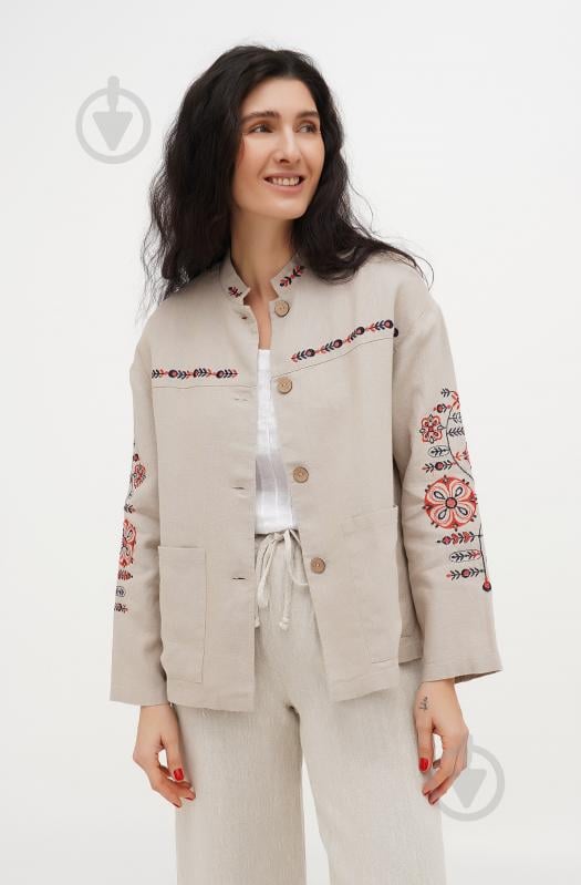 Жакет Галерея льону Флейта р.XL сірий - фото 1 Жакет Галерея льону Флейта р.XL сірий - фото 1