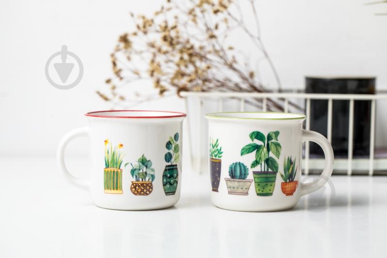 Чашка Fiora Flower Pots Green 350 мл - фото 3