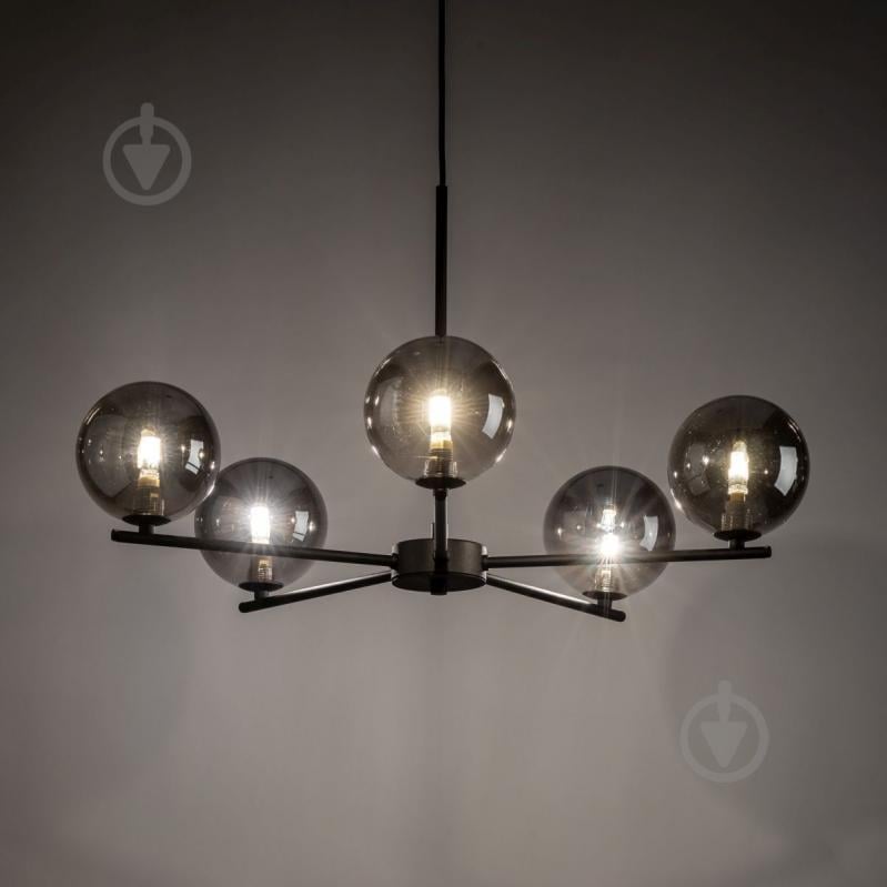 Люстра потолочная LIGHT SET LARA 5728 5x15 Вт E27 графит/черный - фото 2