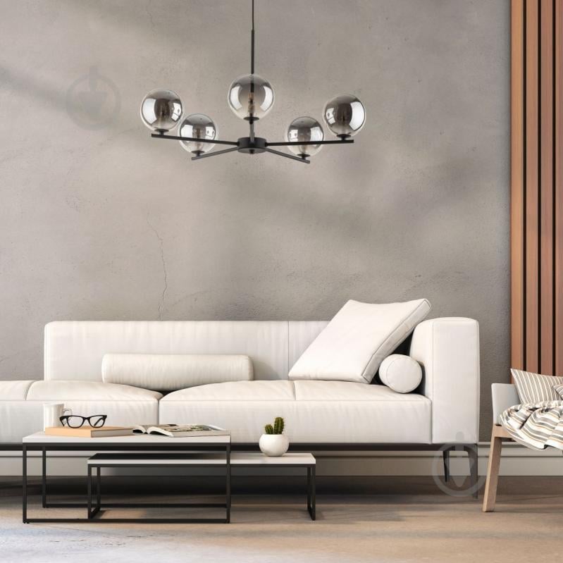 Люстра потолочная LIGHT SET LARA 5728 5x15 Вт E27 графит/черный - фото 3