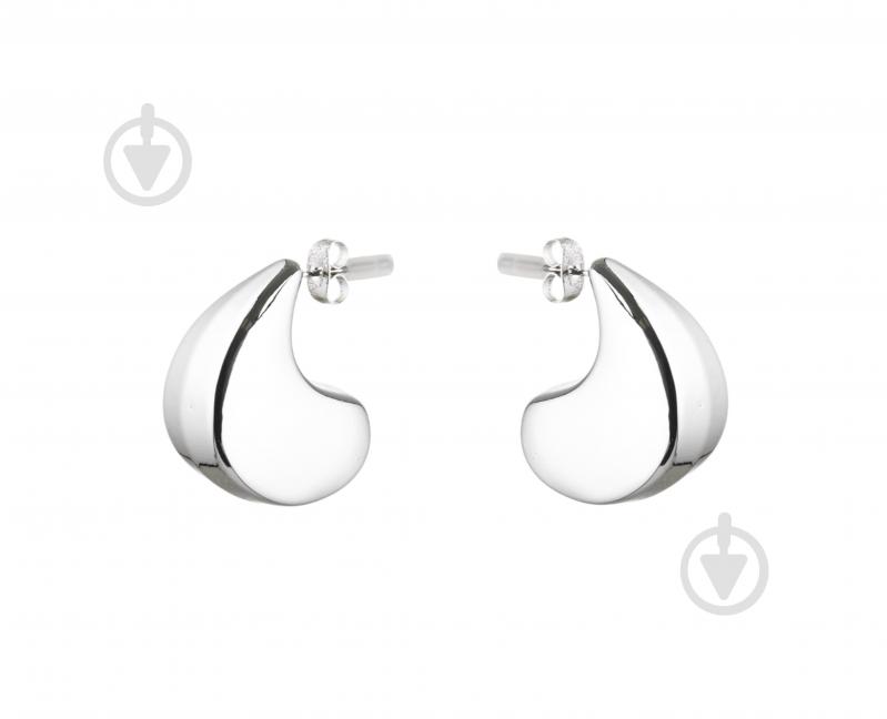 Серьги Sensio Hoops пара пластик серебряный - фото 1