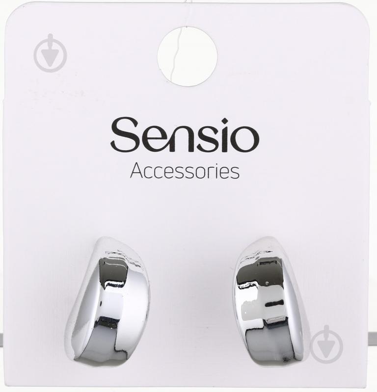 Серьги Sensio Hoops пара пластик серебряный - фото 2