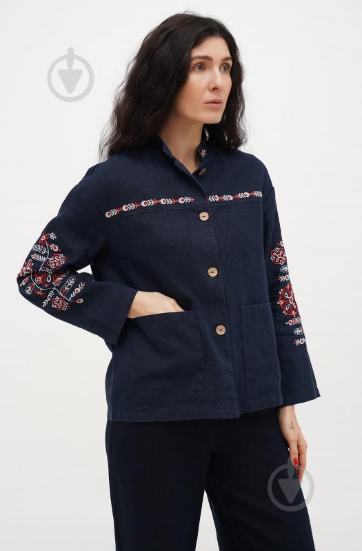 Жакет Галерея льону Флейта р.S синій - фото 1 Жакет Галерея льону Флейта р.S синій - фото 1