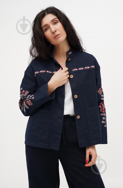 Жакет Галерея льону Флейта р.S синій - фото 2 Жакет Галерея льону Флейта р.S синій - фото 2