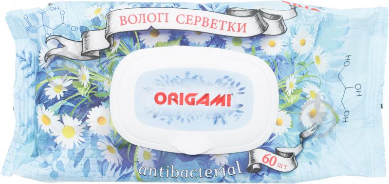 Вологі серветки Origami Antibacterial 60 шт. - фото 1