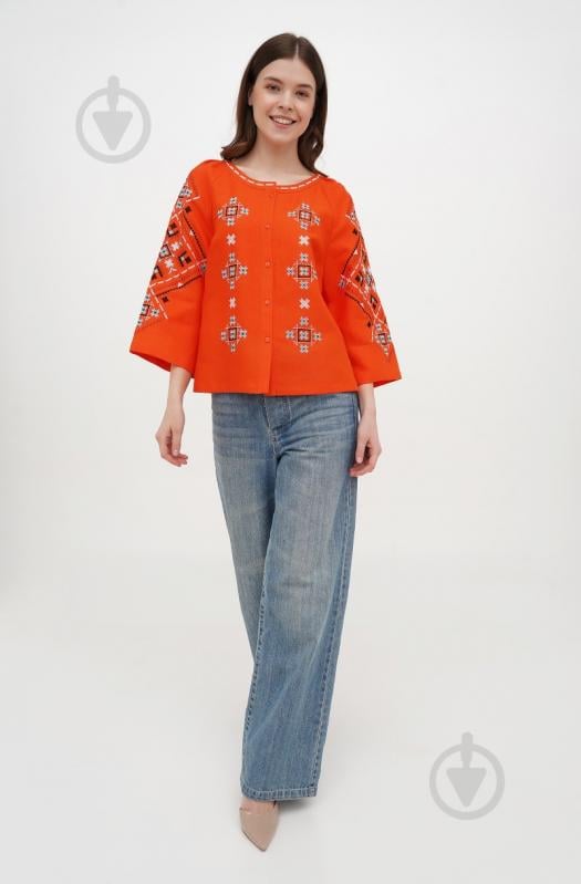 Блуза Галерея льна Ольха р. 56 оранжевый 9451/56/200 - фото 3 Блуза Галерея льна Ольха р. 56 оранжевый 9451/56/200 - фото 3