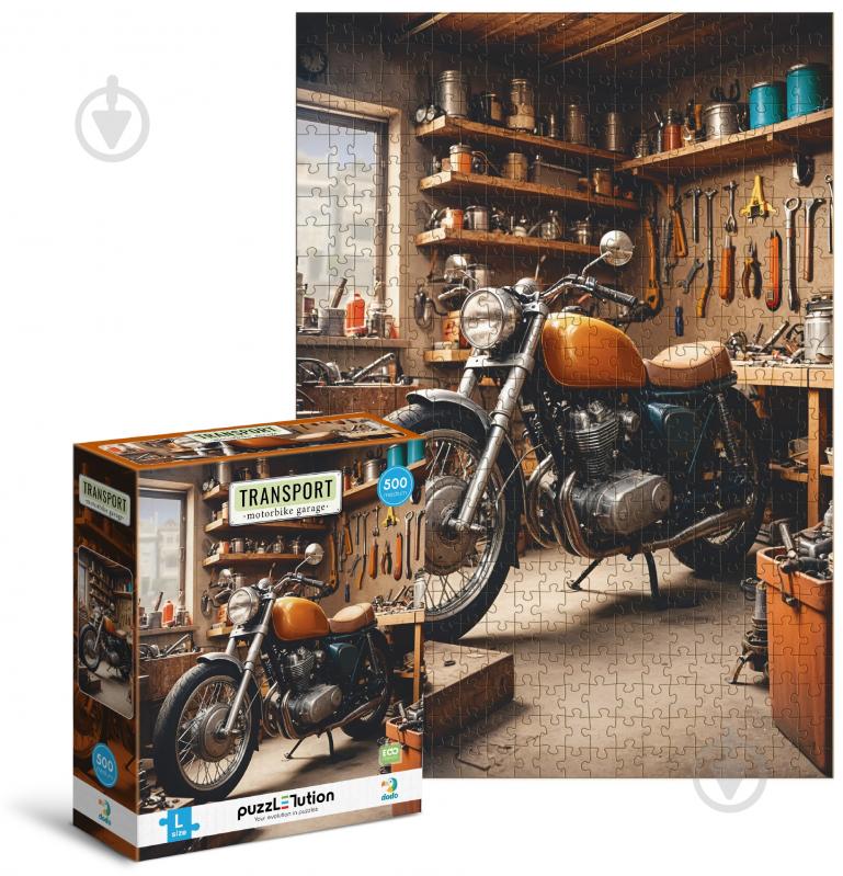 Пазл DoDo Medium-L Транспорт. Мотоциклетний гараж 500 елементів 300651 - фото 2