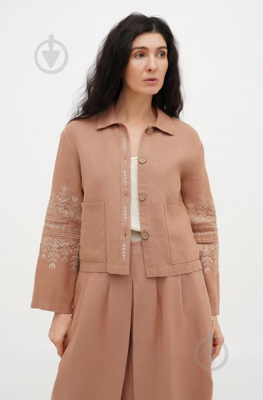 Жакет Галерея льону Живиця р.S бежевий - фото 1 Жакет Галерея льону Живиця р.S бежевий - фото 1