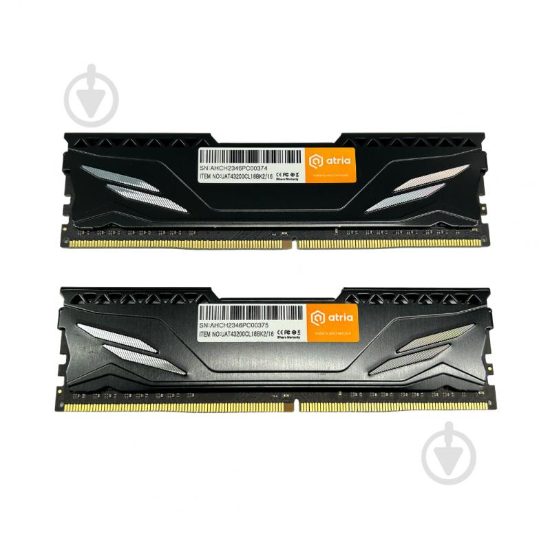 Оперативная память ATRIA DDR4 SDRAM 16 GB (2x8GB) 3200 MHz (UAT43200CL18BK2/16) Fly Black - фото 2