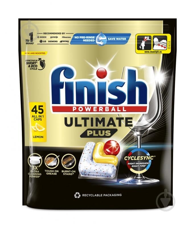 Капсули для посудомийних машин Finish Ultimate Plus All in 1 Лимон 45 шт. - фото 1 Капсули для посудомийних машин Finish Ultimate Plus All in 1 Лимон 45 шт. - фото 1