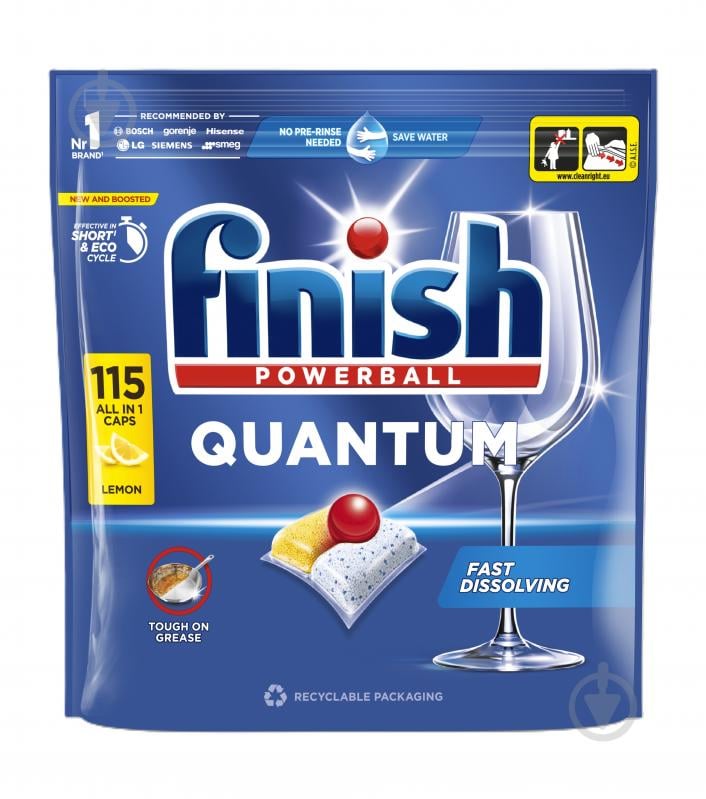 Капсули для посудомийних машин Finish Quantum All in 1 Лимон 115 шт. - фото 1 Капсули для посудомийних машин Finish Quantum All in 1 Лимон 115 шт. - фото 1