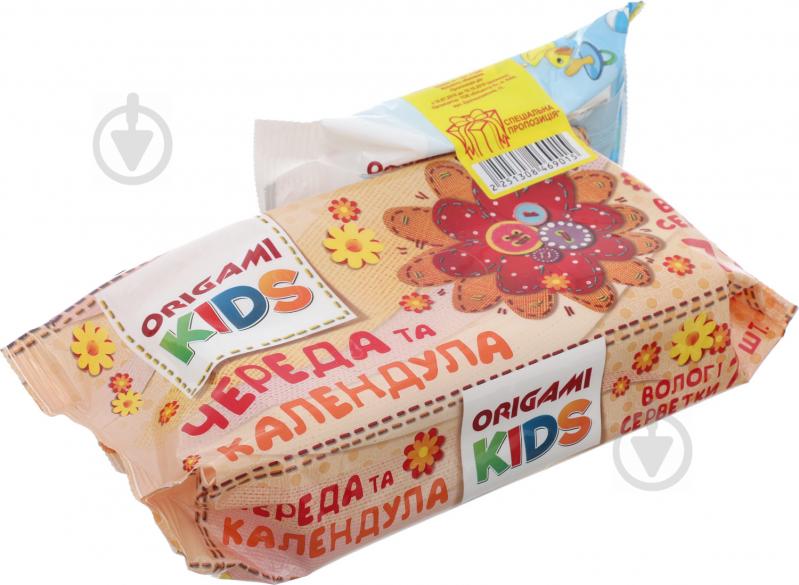 Детские влажные салфетки Origami Kids Череда и календула + Antibacterial 92 шт. - фото 2