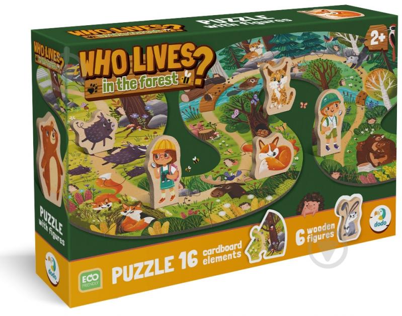 Пазл DoDo Хто живе в лісі? 16 елементів 300608 - фото 1 Пазл DoDo Хто живе в лісі? 16 елементів 300608 - фото 1