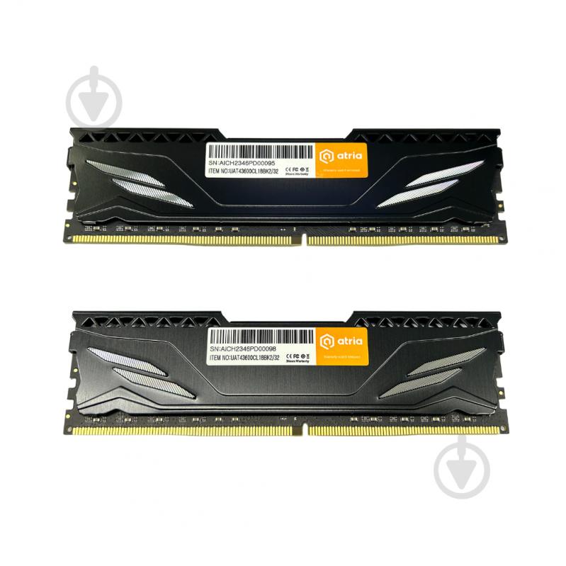 Оперативна пам'ять ATRIA DDR4 SDRAM 32 GB (2x16GB) 3600 MHz (UAT43600CL18BK2/32) - фото 2