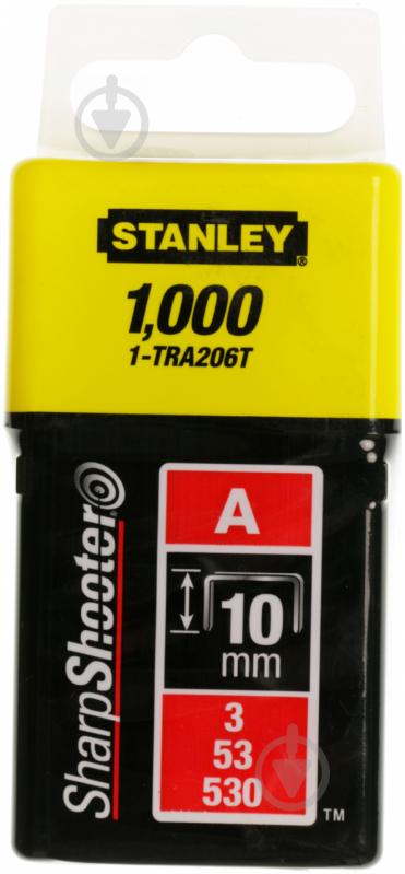 Скоби для ручного степлера Stanley 10 мм тип 53 (А) 1000 шт. 1-TRA206T - фото 1