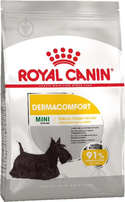 Корм сухой для взрослых собак для малых пород Royal Canin MINI DERMACOMFORT (Мини Дермакомфорт), 3 кг 3 кг - фото 1 Корм сухой для взрослых собак для малых пород Royal Canin MINI DERMACOMFORT (Мини Дермакомфорт), 3 кг 3 кг - фото 1