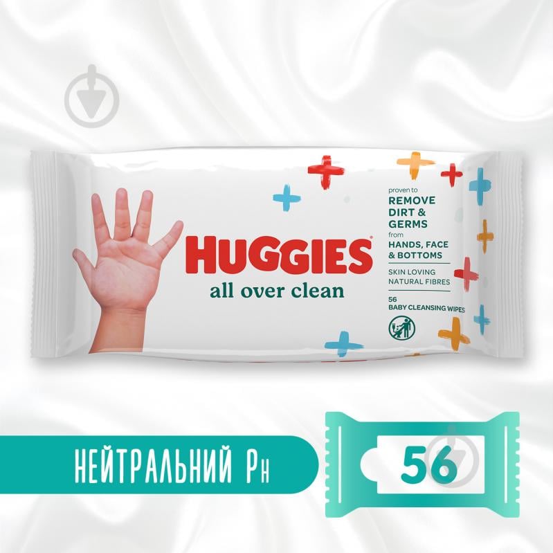 Дитячі вологі серветки Huggies Аll Over Clean 56 шт. - фото 1