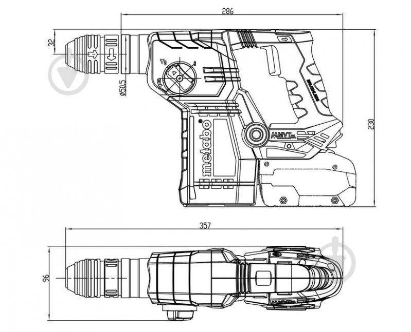 Перфоратор Metabo KH 18 LTX BL 24 Q SET ISA 601714930 - фото 5