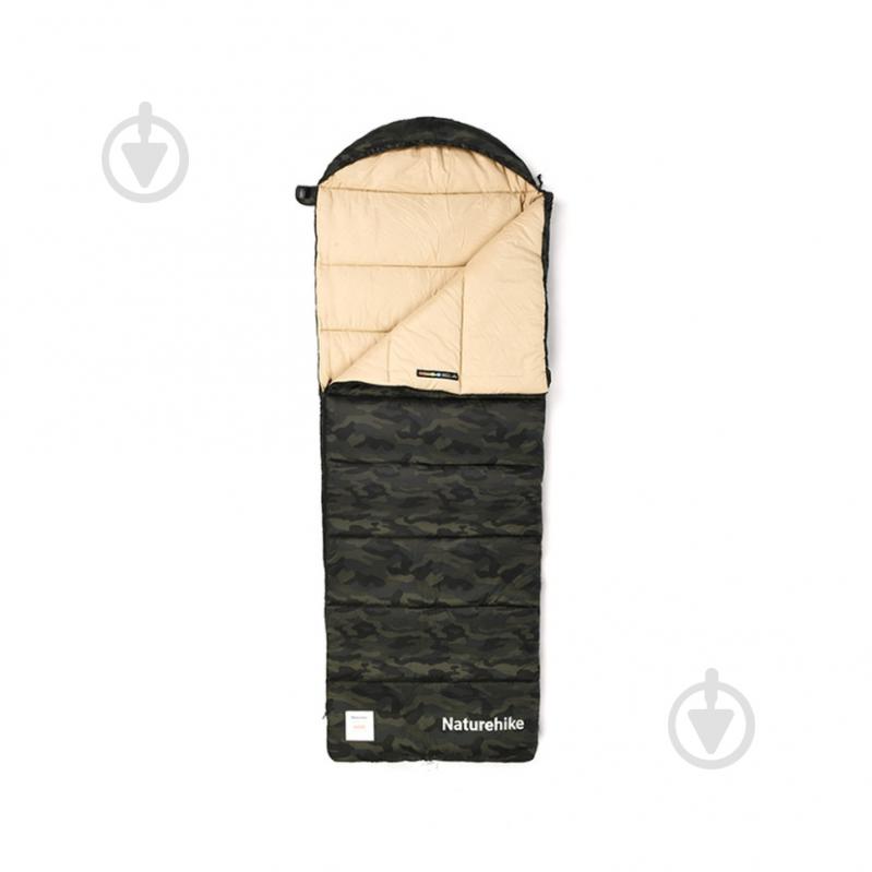 Спальний мішок Naturehike M320 CNK2350WS023, зелений камуфляж, правий (+1°C/+15°C) - фото 1 Спальний мішок Naturehike M320 CNK2350WS023, зелений камуфляж, правий (+1°C/+15°C) - фото 1