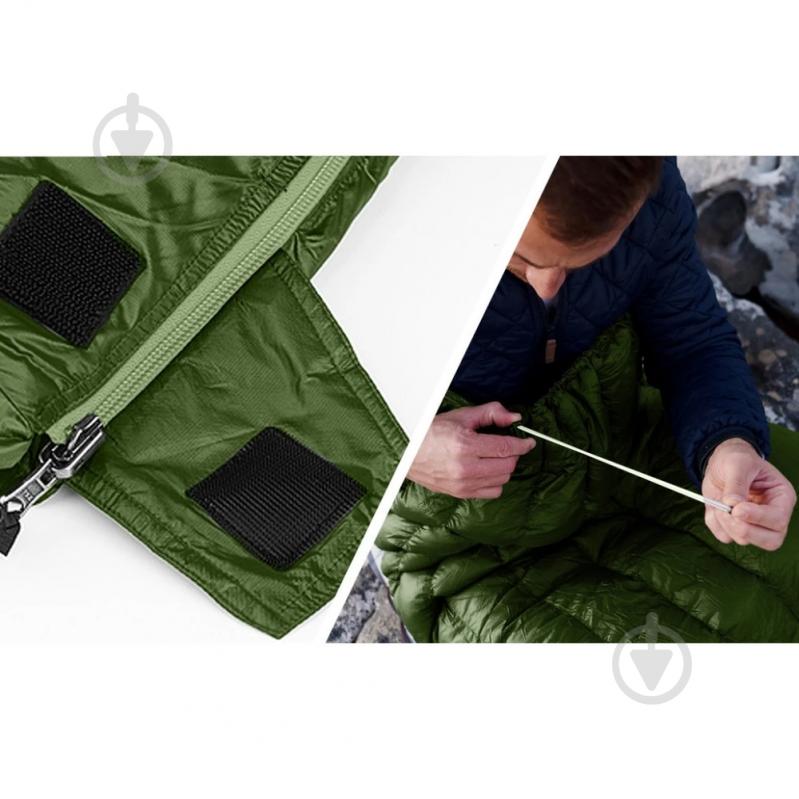 Спальний мішок Naturehike з натуральним пухом CWM295 CNK2300SD013, зелений (+11°C/-8°C) - фото 7