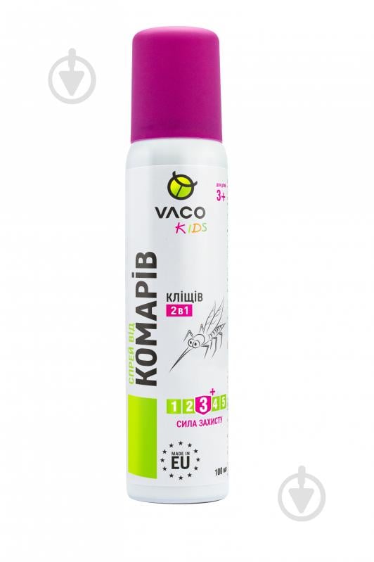 Аерозоль VACO від комарів, кліщів і мошок для дітей 3+ 100мл - фото 1