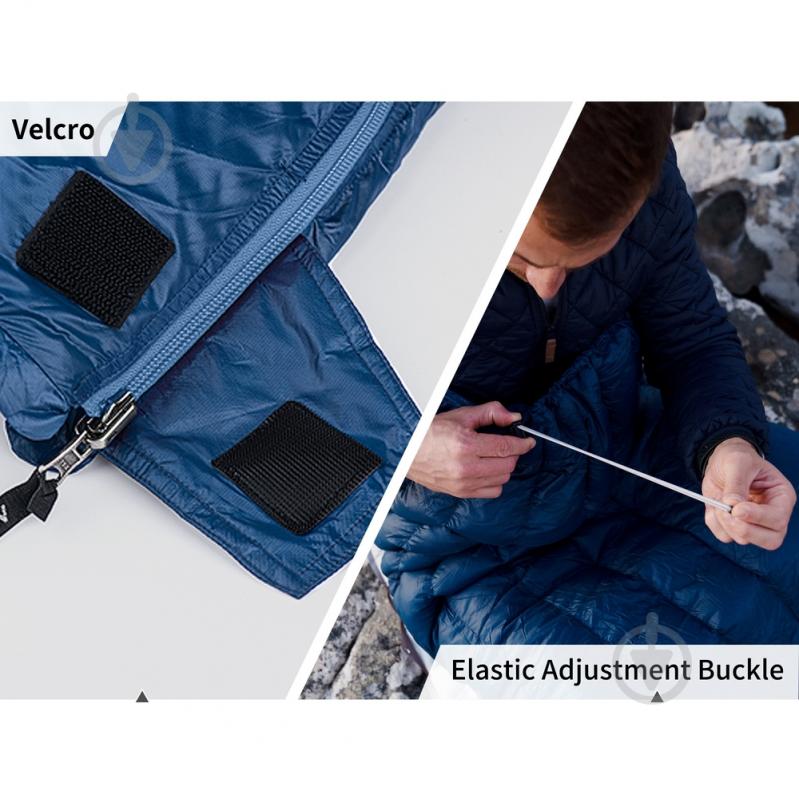 Спальний мішок Naturehike з натуральним пухом CWM295 CNK2300SD013, блакитний (+11°C/-8°C) - фото 8 Спальний мішок Naturehike з натуральним пухом CWM295 CNK2300SD013, блакитний (+11°C/-8°C) - фото 8