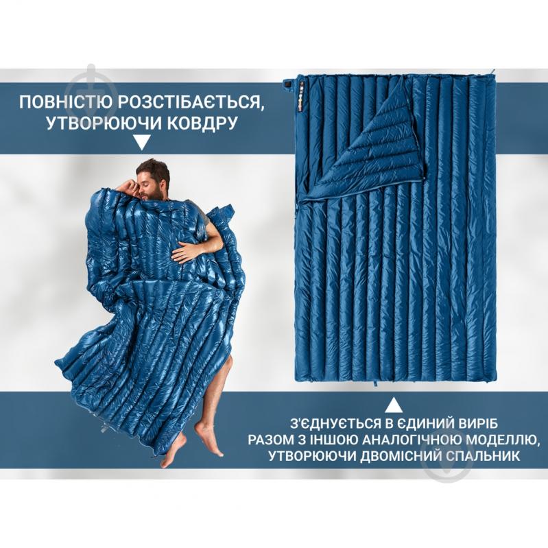 Спальний мішок Naturehike з натуральним пухом CWM295 CNK2300SD013, блакитний (+11°C/-8°C) - фото 2 Спальний мішок Naturehike з натуральним пухом CWM295 CNK2300SD013, блакитний (+11°C/-8°C) - фото 2