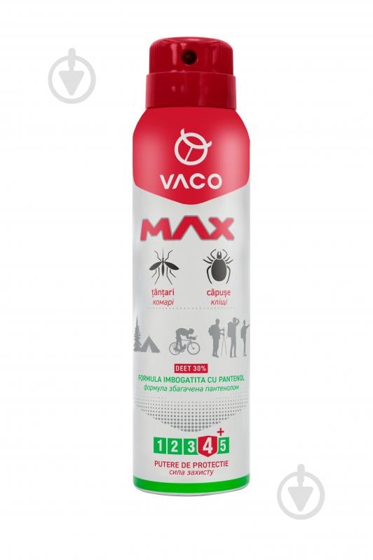 Аерозоль VACO від комарів, кліщів і мошок Deet 30% з пантенолом 100мл - фото 1