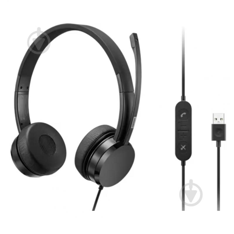 Наушники Lenovo USB Wired Stereo Headset black (4XD1K18260) - фото 2