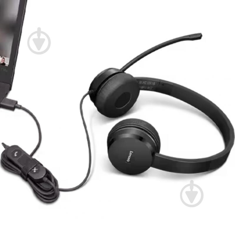 Наушники Lenovo USB Wired Stereo Headset black (4XD1K18260) - фото 7