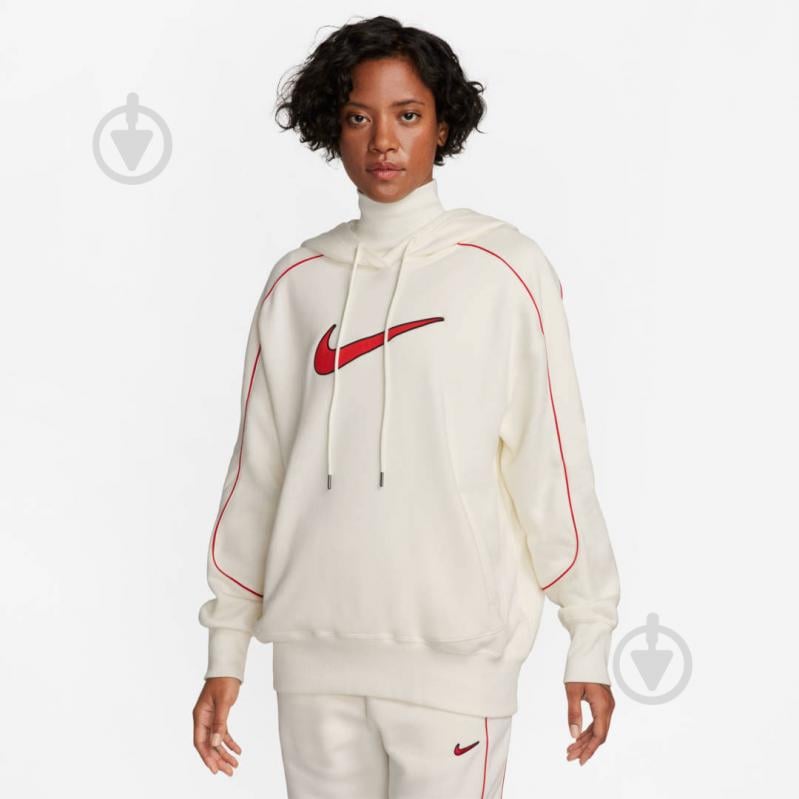 Джемпер Nike W NSW FLC OS PO HDY SW FV5311-133 р.XS бежевий - фото 1