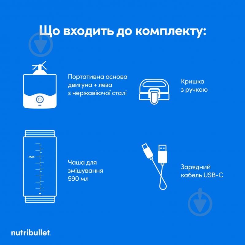 Блендер портативний NUTRIBULLET NBP003W - фото 8