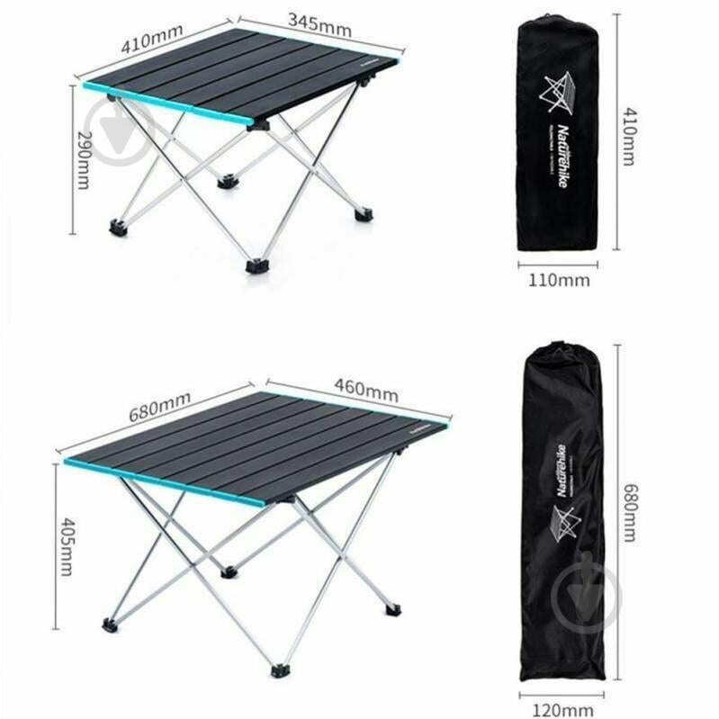 Стол раскладной Naturehike туристический NH19Z008-Z, алюминий, Размер S, черный - фото 4