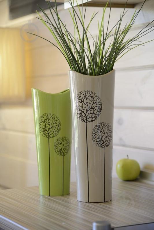 Ваза керамічна Eterna 38х13 см 38 см зелена - фото 3