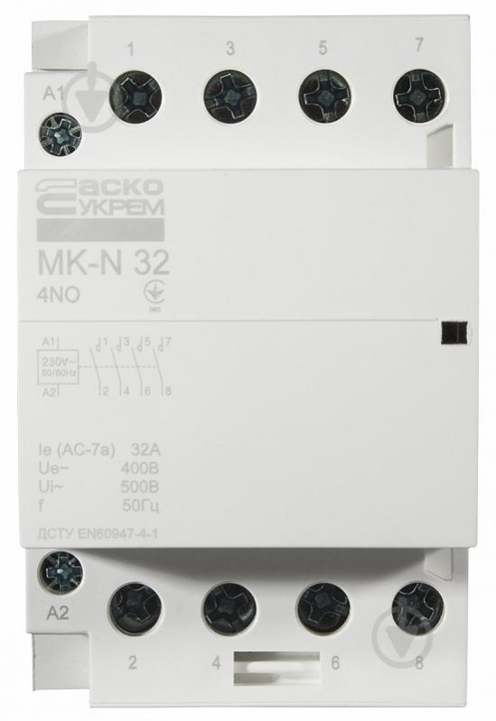 Контактор Аско-Укрем MK-N 4P 32A 4NO 220V A0040030032 - фото 1