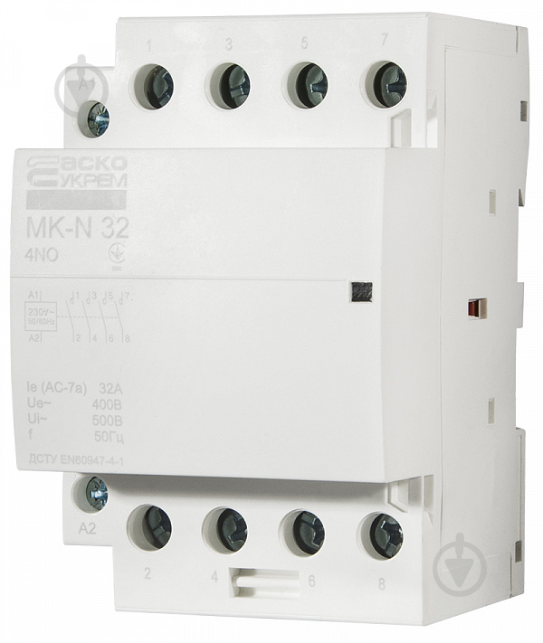 Контактор Аско-Укрем MK-N 4P 32A 4NO 220V A0040030032 - фото 3