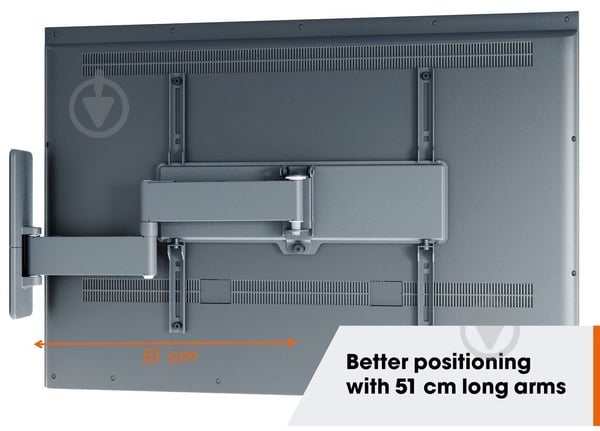 Кронштейн настінний Vogels TVM 1443 поворотно-похилі 32"-65" чорний - фото 2