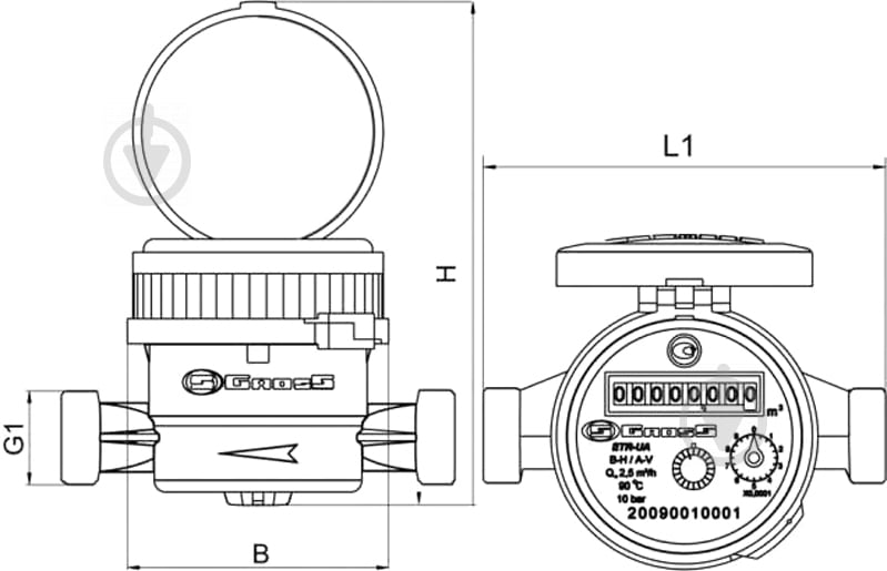 Счетчик горячей воды Gross ETR-UA 15/110Г - фото 8