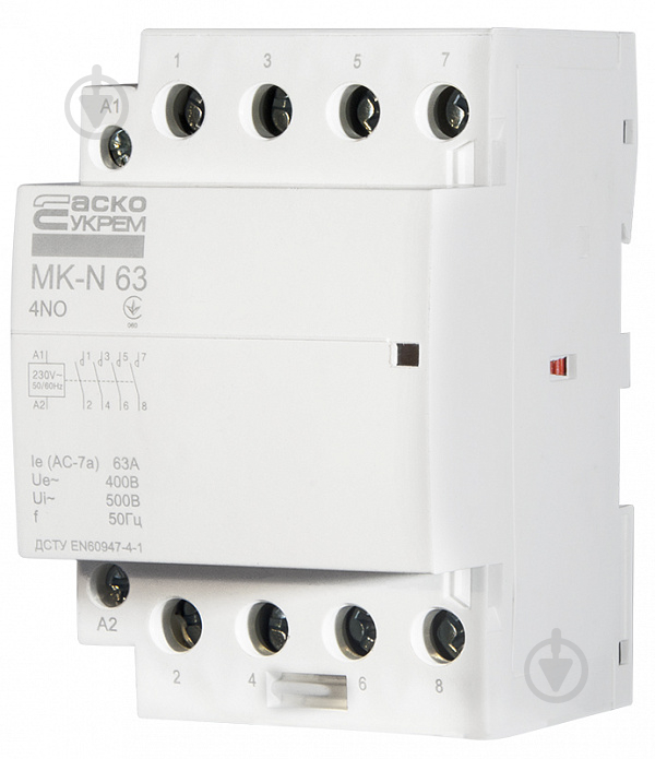 Контактор Аско-Укрем MK-N 4P 63A 4NO 220V A0040030034 - фото 3