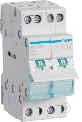 Перемикач Hager I-0-II 2P 25А 2М SFB225 - фото 1