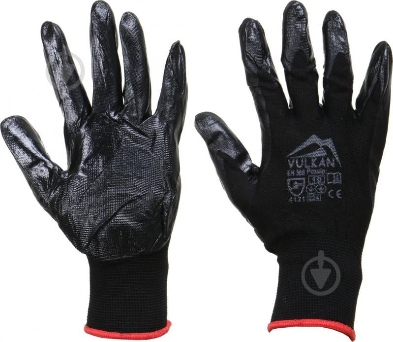 Перчатки Vulkan вампирки черные с покрытием латекс XL (10) 70482 - фото 1