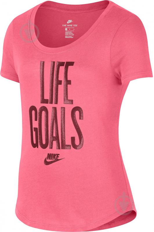 Футболка Nike G NSW TEE SCOOP LIFE GOALS AH7394-823 р.XL рожевий - фото 1