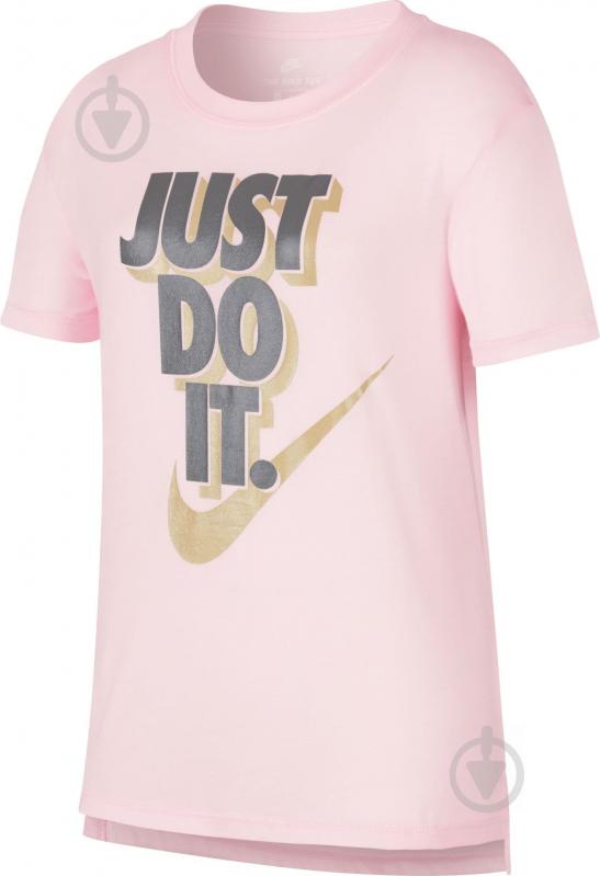 Футболка Nike G NSW TEE HILO JDI AH5150-632 р.M светло-розовый - фото 1