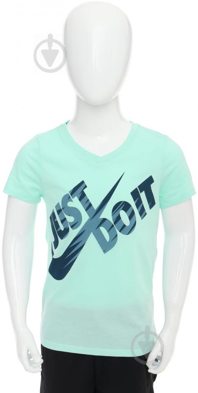 Футболка Nike G NSW TEE V ZIG ZAG JDI 862587-381 р.XL зеленый - фото 1