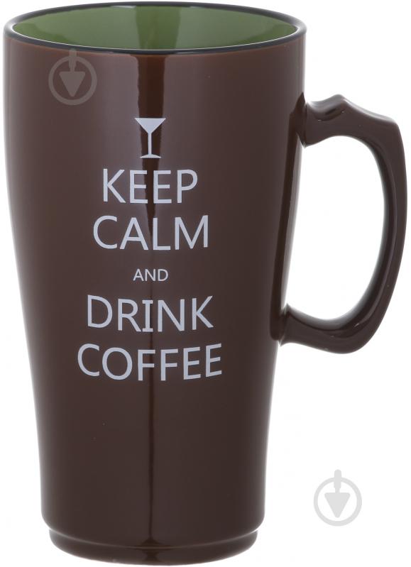Чашка Bella Vita Keep Calm Brown 510 мл - фото 1